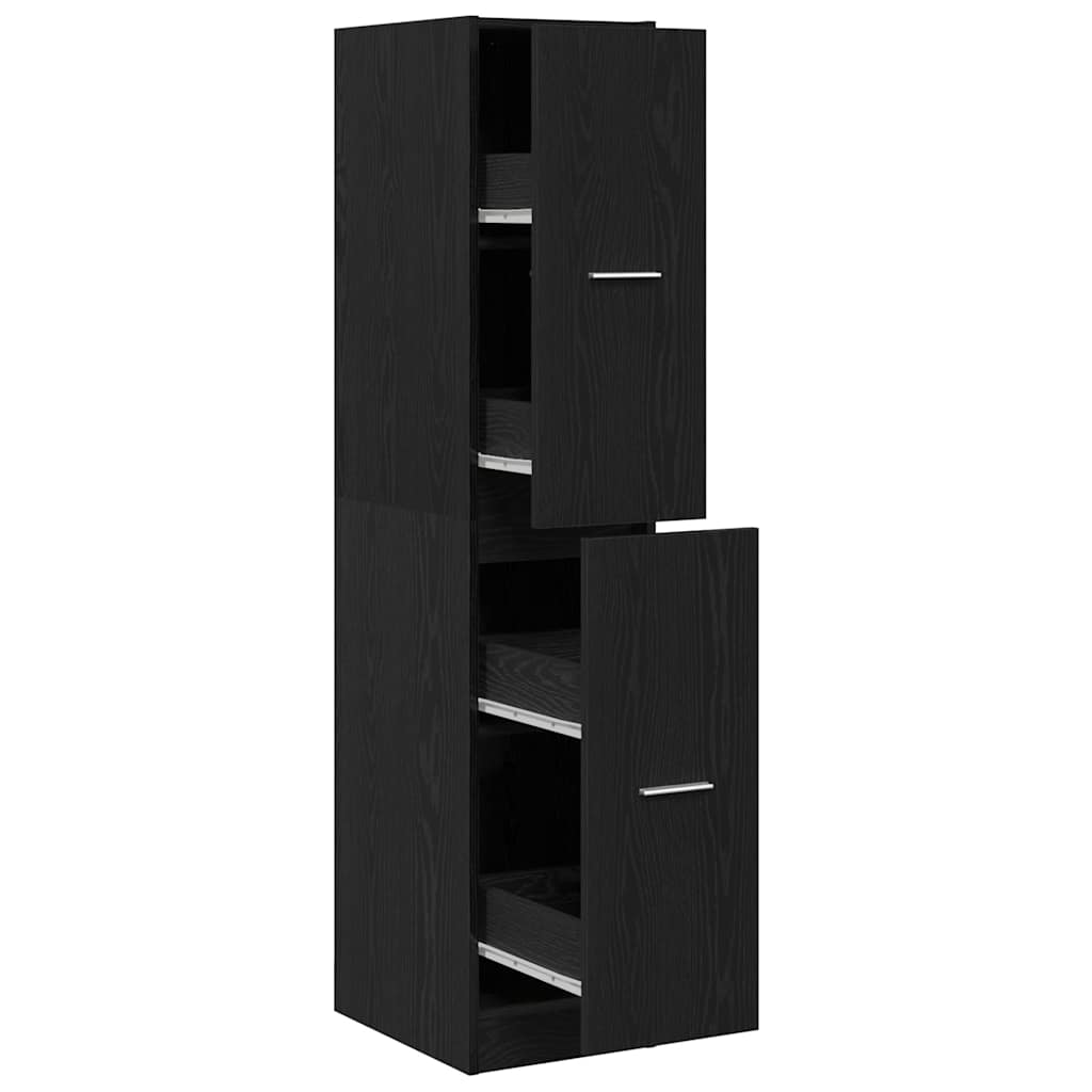 Vidaxl apothekerskast zwart eiken 30x41x144,5 cm bewerkt hout