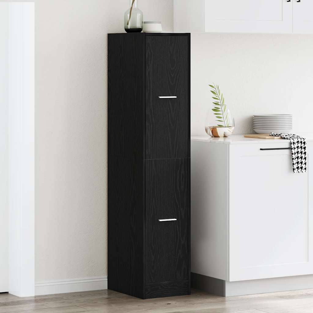 Vidaxl apothekerskast zwart eiken 30x41x144,5 cm bewerkt hout