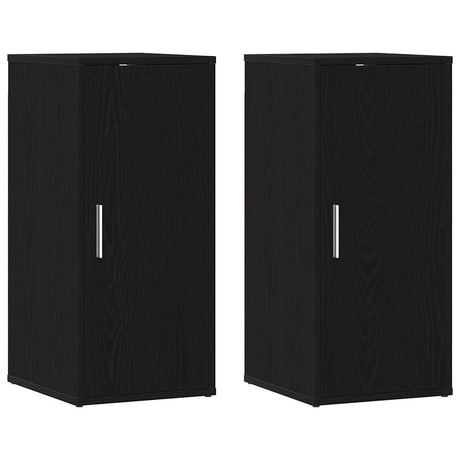 Vidaxl schoenenkasten 32x35x70 cm spaanplaat 2 st zwart eikenkleurig