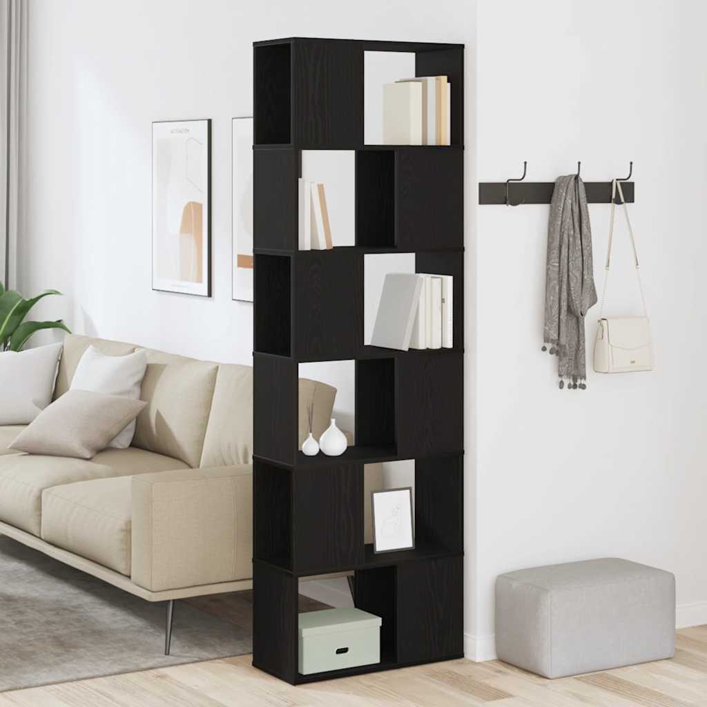 Vidaxl boekenkast kamerscherm 60x24x186 cm zwart eikenkleurig