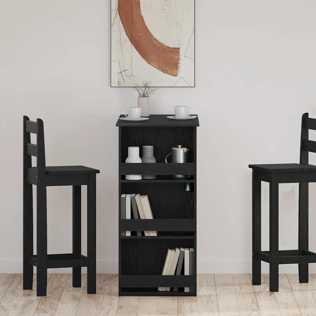 Vidaxl bartafel met opbergrek 102x50x103,5 cm zwart eikenkleurig