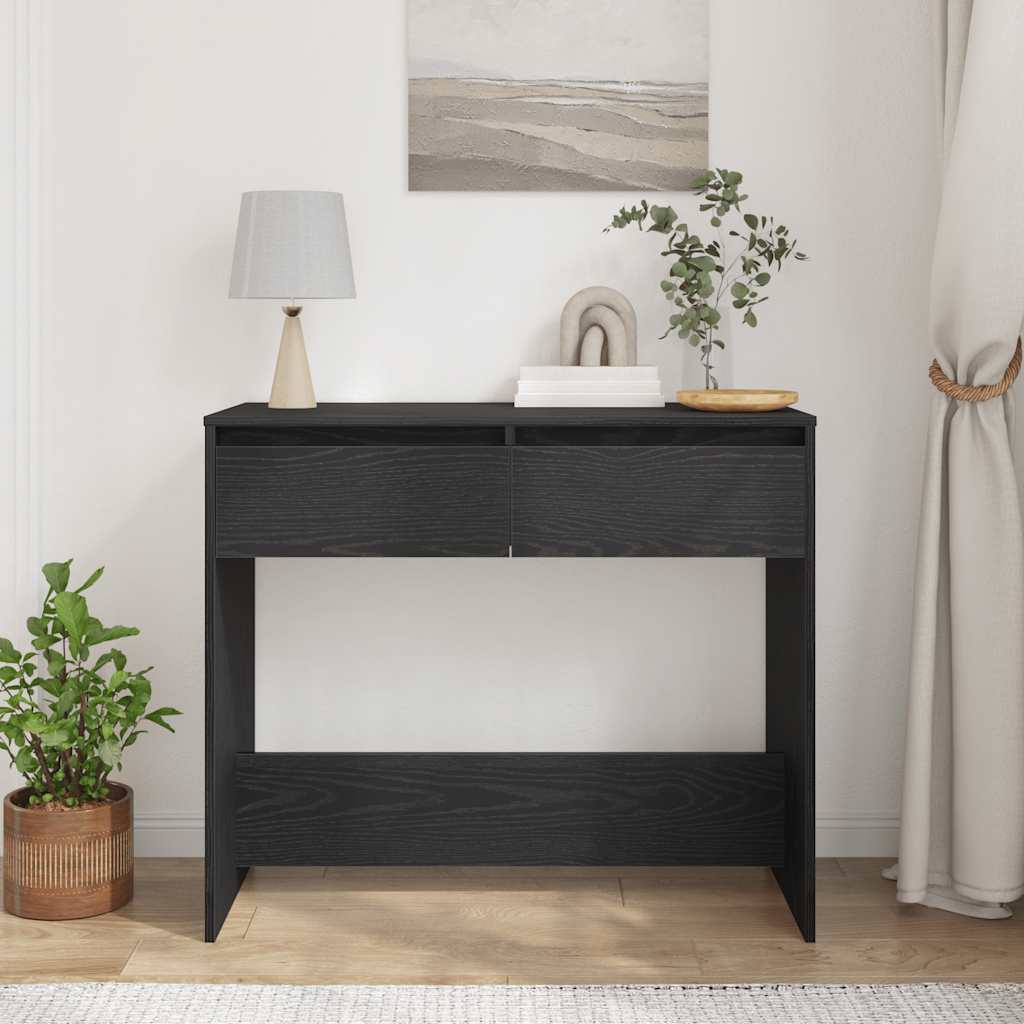 Vidaxl wandtafel 89x41x76,5 cm spaanplaat zwart eikenkleurig