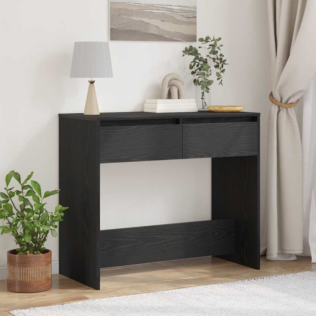 Vidaxl wandtafel 89x41x76,5 cm spaanplaat zwart eikenkleurig
