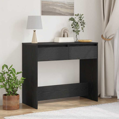 Vidaxl wandtafel 89x41x76,5 cm spaanplaat zwart eikenkleurig
