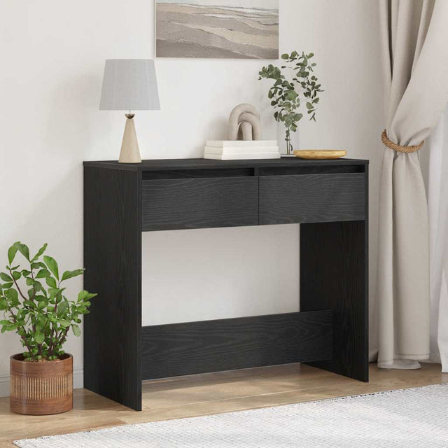 Vidaxl wandtafel 89x41x76,5 cm spaanplaat zwart eikenkleurig