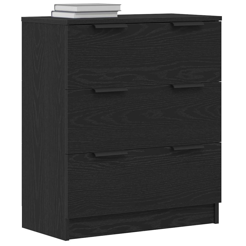 Vidaxl dressoir zwart eiken 60 x 30 x 70 cm bewerkt hout