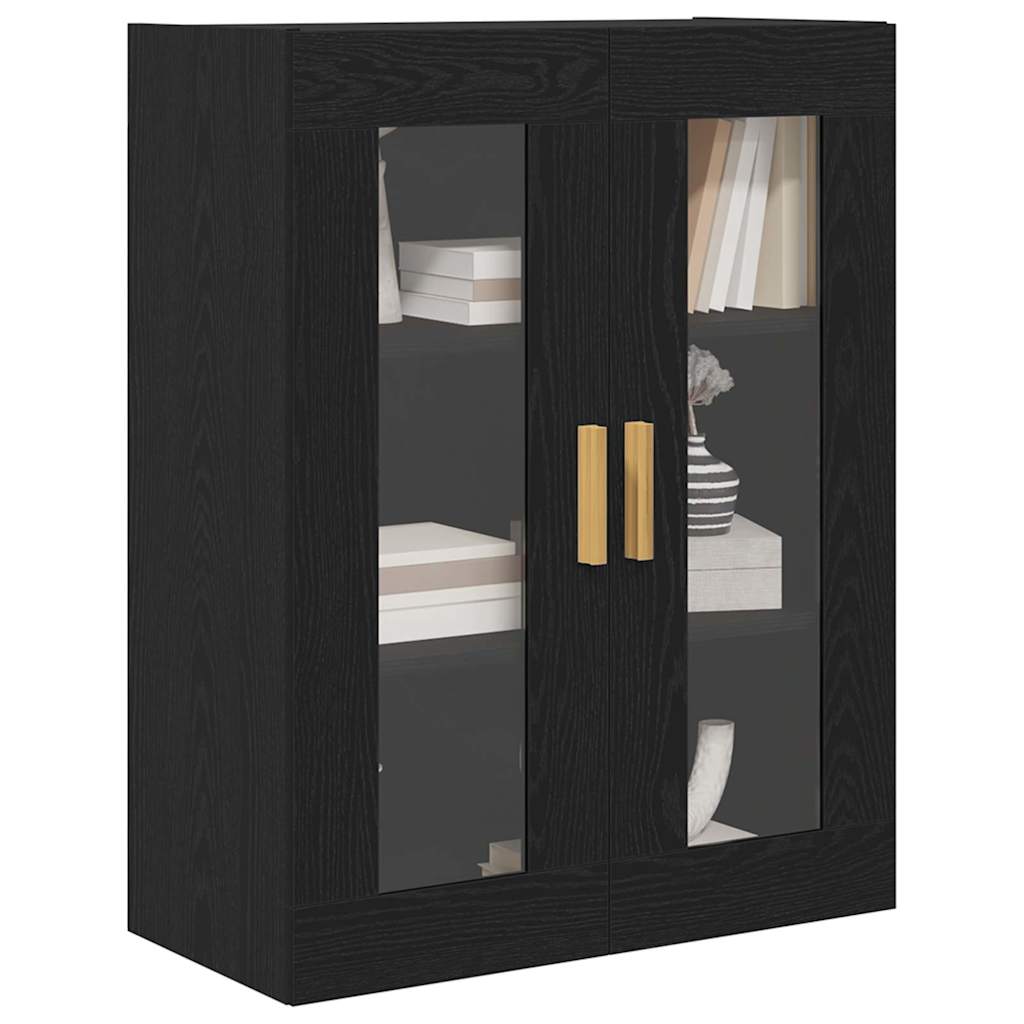 Vidaxl wandkast zwart eiken 69,5 x 34 x 90 cm bewerkt hout