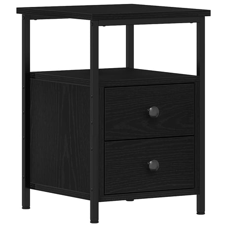 Vidaxl nachtkastje 34x35,5x50 cm bewerkt hout zwart eikenkleur