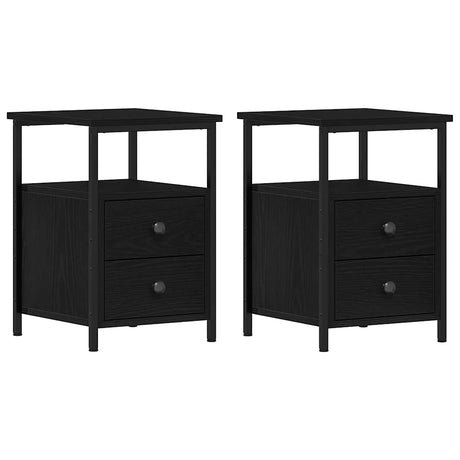 Vidaxl nachtkastjes 2 st 34x35,5x50 cm bewerkt hout zwart eikenkleurig
