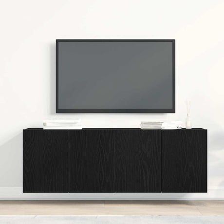 Vidaxl tv-meubels 2 st 120x30x41 cm bewerkt hout zwart eikenkleurig