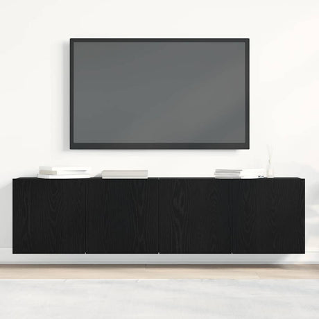 Vidaxl tv-meubels 2 st 160x30x41 cm bewerkt hout zwart eikenkleurig