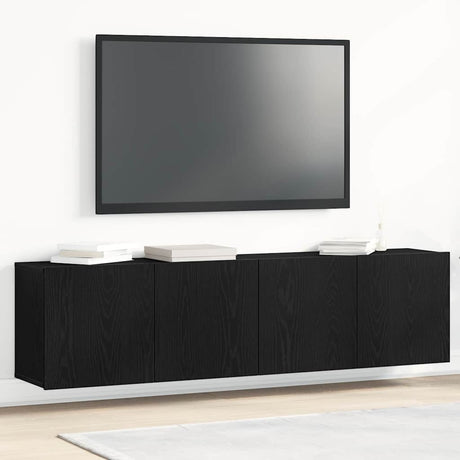 Vidaxl tv-meubels 2 st 160x30x41 cm bewerkt hout zwart eikenkleurig