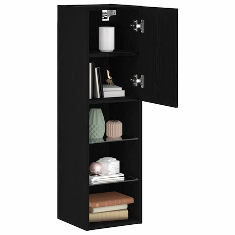 Vidaxl tv-meubelset 30,5 x 30 x 102 cm zwart eiken bewerkt hout