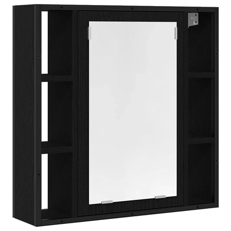 Vidaxl badkamerspiegelkast zwart eiken 60x16x60 cm bewerkt hout
