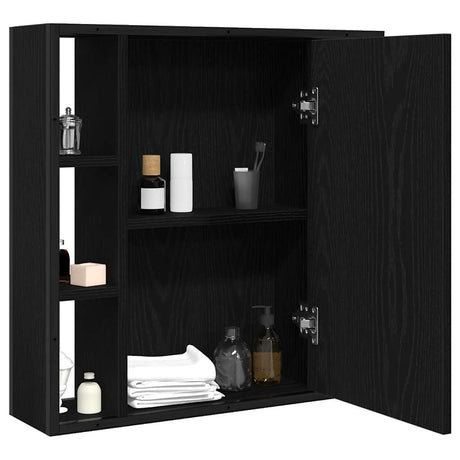 Vidaxl badkamerspiegelkast zwart eiken 60x16x60 cm bewerkt hout