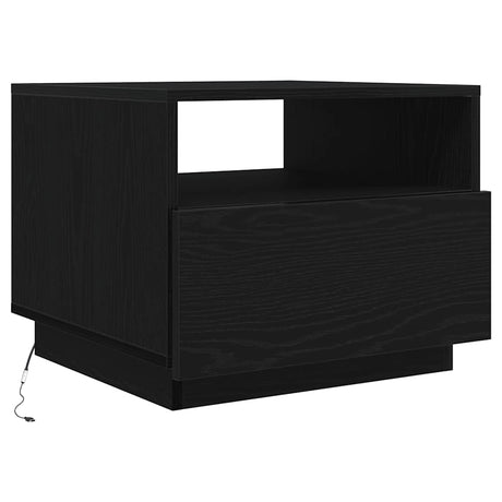 Vidaxl salontafel met led-verlichting 50x49x40 cm zwart eiken