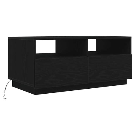 Vidaxl salontafel met led-verlichting 90x49x40 cm zwart eiken