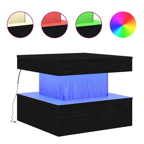 Vidaxl salontafel met led-verlichting 50x50x40 cm zwart eikenkleurig