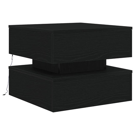Vidaxl salontafel met led-verlichting 50x50x40 cm zwart eikenkleurig