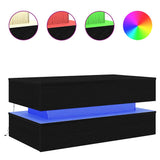 Vidaxl salontafel met led-verlichting 90x50x40 cm zwart eiken