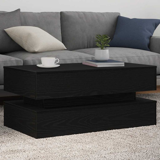 Vidaxl salontafel met led-verlichting 90x50x40 cm zwart eiken