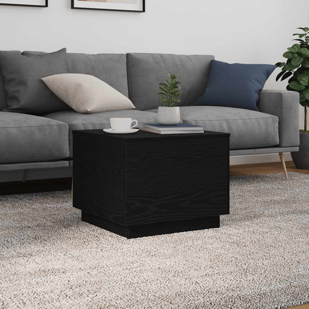 Vidaxl salontafel met led-verlichting 50x50x40 cm zwart eikenkleurig