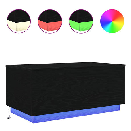 Vidaxl salontafel met led-verlichting 90x50x40 cm zwart eiken