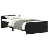 Vidaxl bedframe zonder matras 75x190 cm spaanplaat zwart eikenkleurig