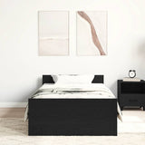 Vidaxl bedframe zonder matras 75x190 cm spaanplaat zwart eikenkleurig