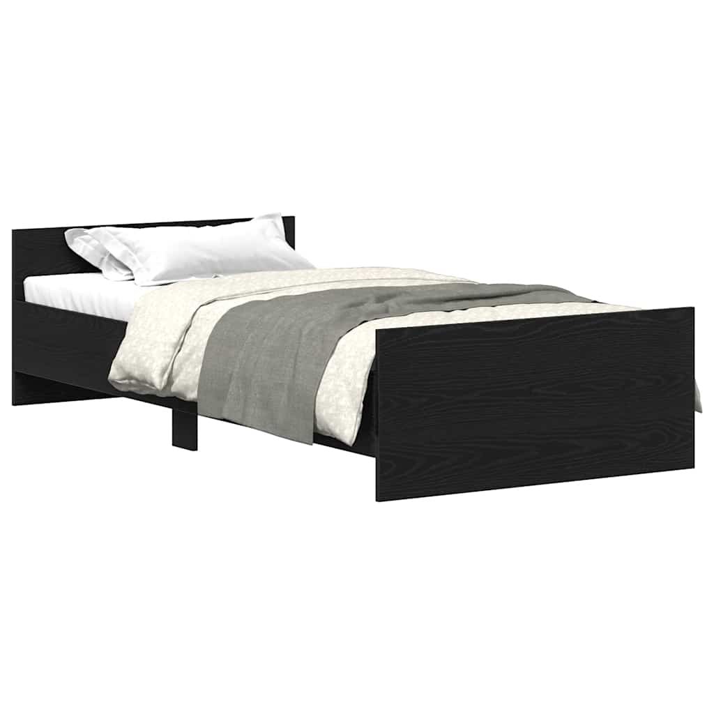 Vidaxl bedframe zonder matras 100x200 cm spaanplaat zwart eikenkleurig