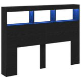 Vidaxl hoofdbordkast met led 140x17x102 cm zwart eikenkleurig