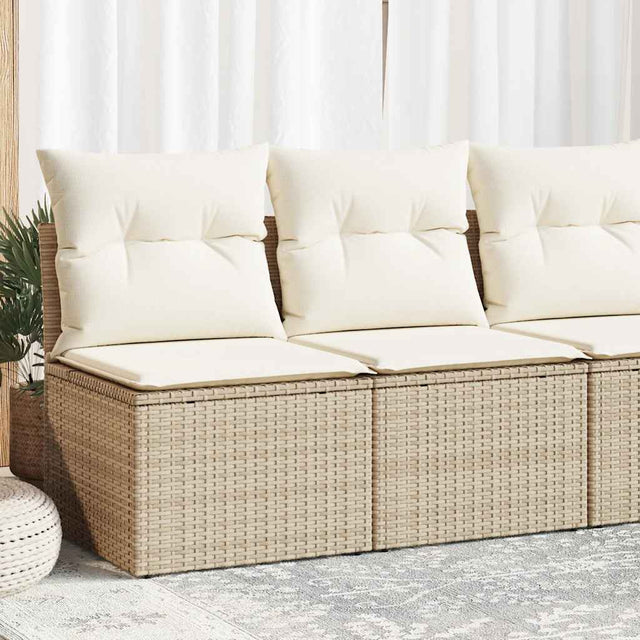 Vidaxl 2-delige loungeset met kussens poly rattan acacia beige
