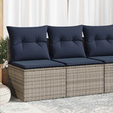 Vidaxl 2-delige loungeset met kussens poly rattan acacia grijs