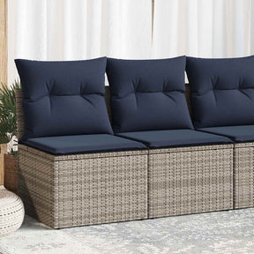 Vidaxl 2-delige loungeset met kussens poly rattan acacia grijs