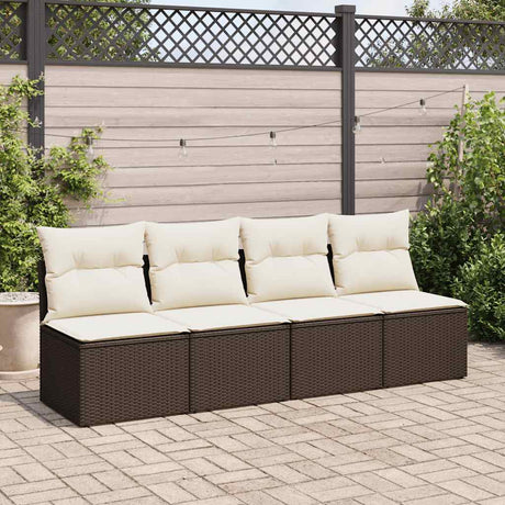 Vidaxl 2-delige loungeset met kussens poly rattan acacia bruin