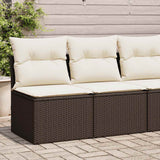 Vidaxl 2-delige loungeset met kussens poly rattan acacia bruin