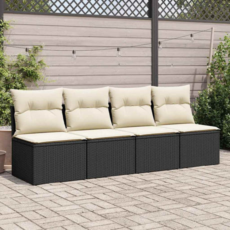 Vidaxl 2-delige loungeset met kussens poly rattan acacia zwart
