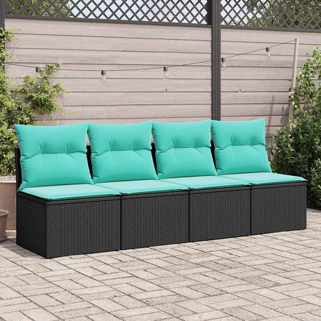 Vidaxl 2-delige loungeset met kussens poly rattan acacia zwart