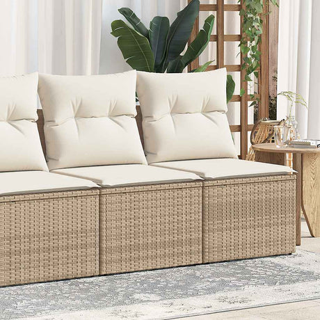 Vidaxl 2-delige loungeset met kussens poly rattan acacia beige