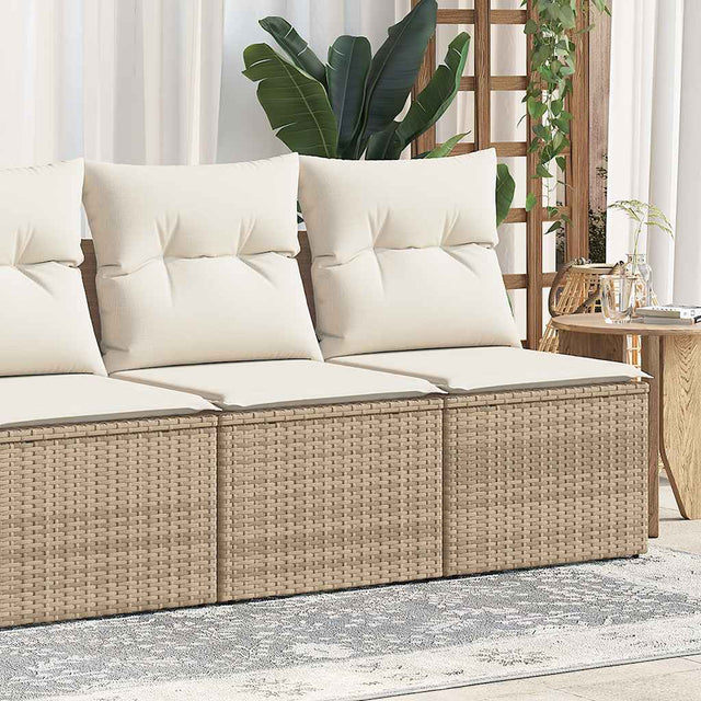 Vidaxl 2-delige loungeset met kussens poly rattan acacia beige