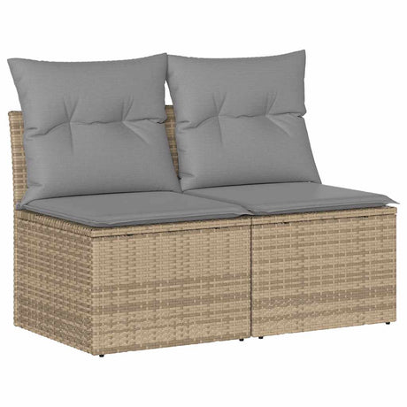 Vidaxl 2-delige loungeset met kussens poly rattan acacia beige