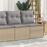 Vidaxl 2-delige loungeset met kussens poly rattan acacia beige