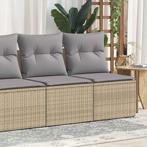 Vidaxl 2-delige loungeset met kussens poly rattan acacia beige