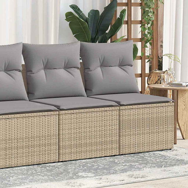 Vidaxl 2-delige loungeset met kussens poly rattan acacia beige