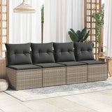Vidaxl 2-delige loungeset met kussens poly rattan acacia grijs