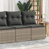 Vidaxl 2-delige loungeset met kussens poly rattan acacia grijs
