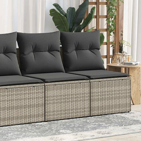 Vidaxl 2-delige loungeset met kussens poly rattan acacia lichtgrijs