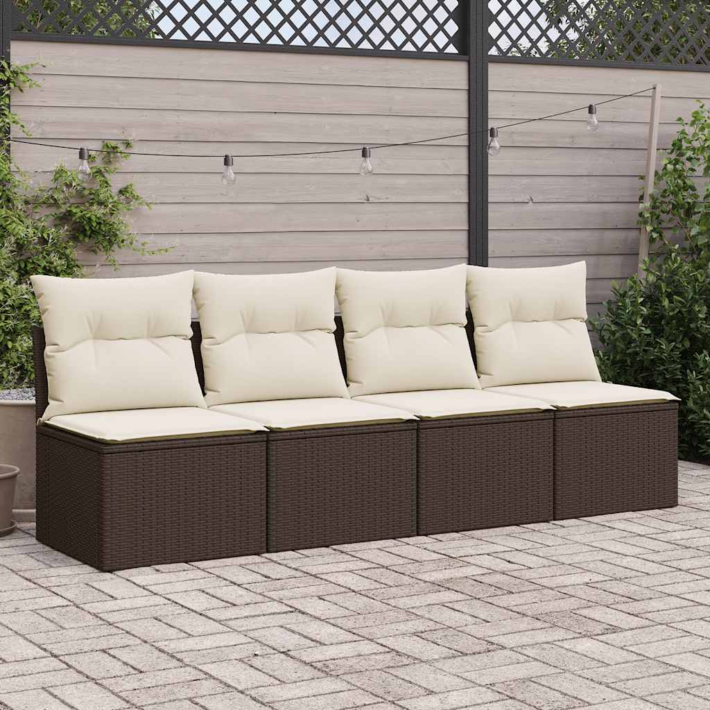 Vidaxl 2-delige loungeset met kussens poly rattan acacia bruin