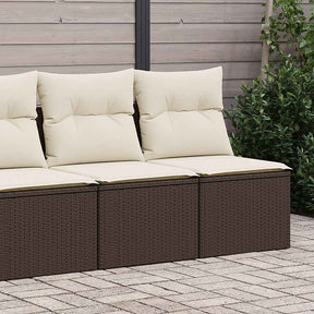Vidaxl 2-delige loungeset met kussens poly rattan acacia bruin