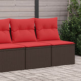 Vidaxl 2-delige loungeset met kussens poly rattan acacia bruin